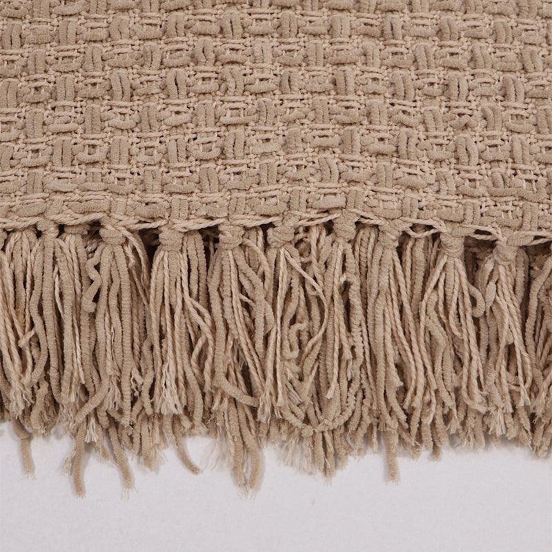 Buy Cozy Loom Throw - Beige Throws from Vaaree