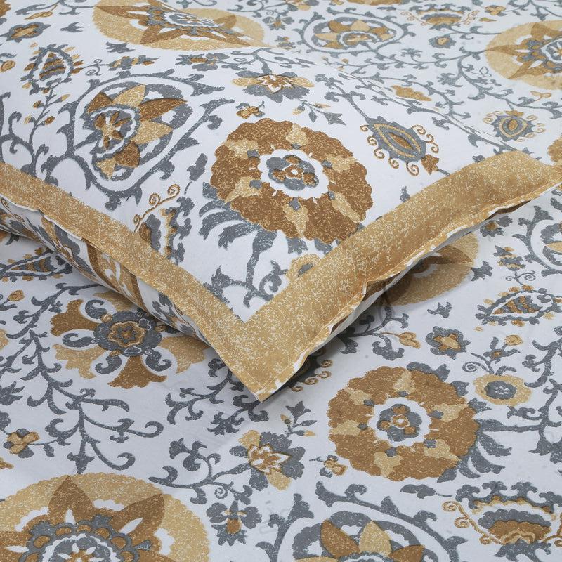 Buy Griffin Floral Bedsheet - Brown Bedsheets from Vaaree