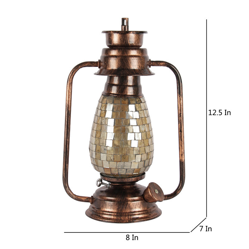 Buy Avina Mosaic Lantern Table Lamp - Copper Table Lamp from Vaaree