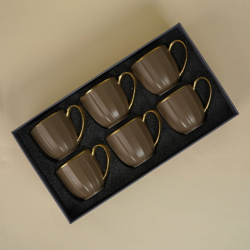 Buy Alchemy Dark Brown Cup (220 ML) - Set Of Six Mug from Vaaree