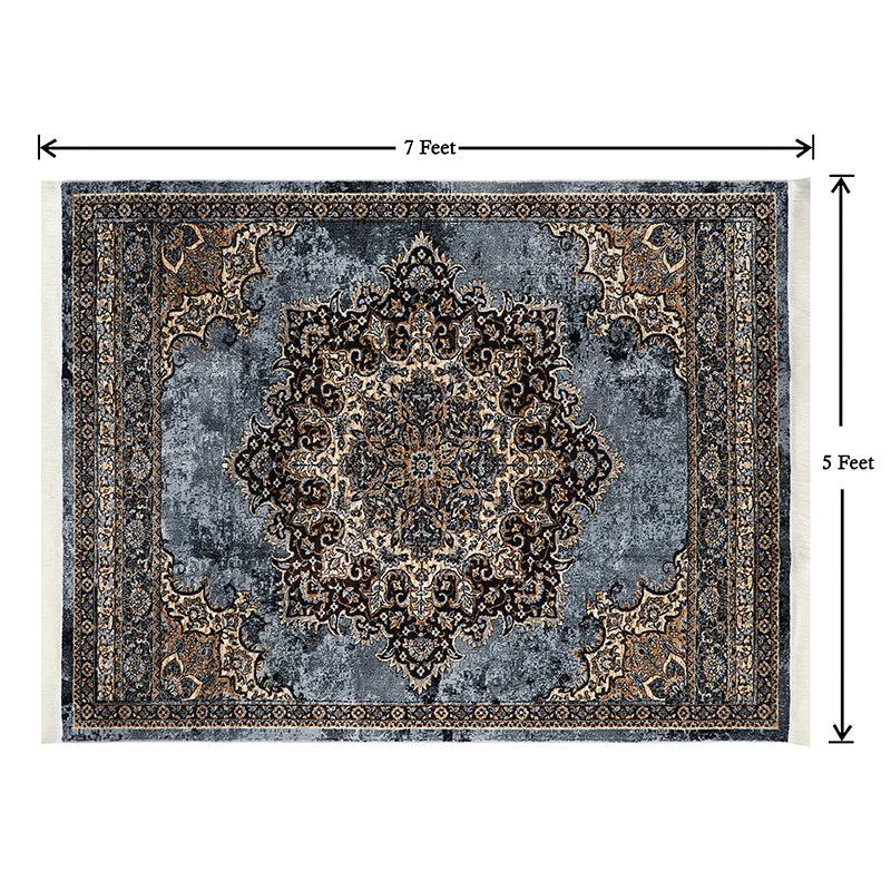 Buy Sinera Ethnic Carpet - Light Blue Carpet from Vaaree