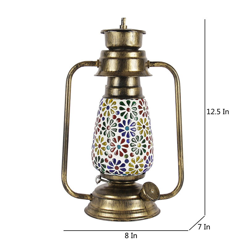 Buy Madhura Mosaic Lantern Table Lamp - Gold Table Lamp from Vaaree