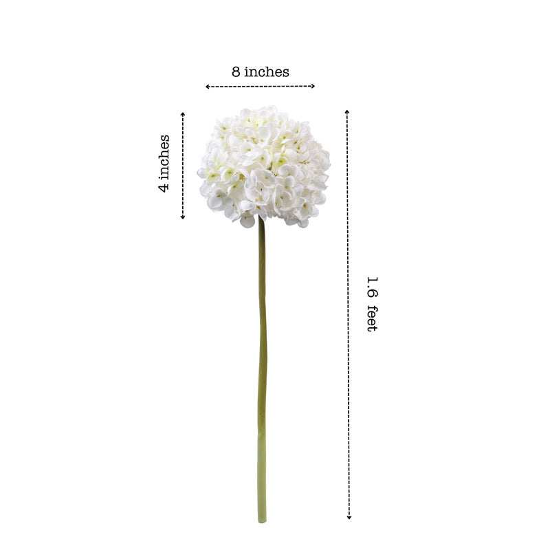 Buy Faux Realistic Hydrangea Flower Stick (White) - Set Of Three Artificial Flowers from Vaaree