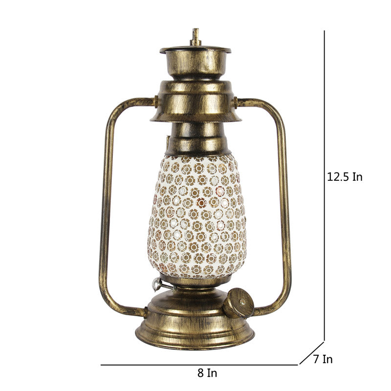 Buy Navina Mosaic Lantern Table Lamp - Gold Table Lamp from Vaaree