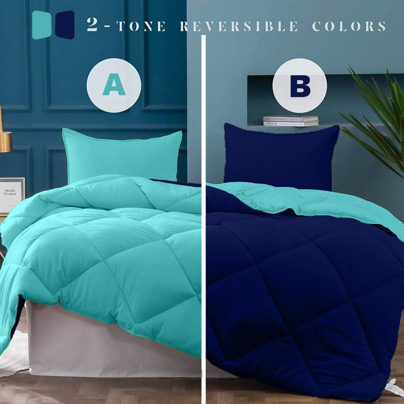 Buy Nihara Reversible Comforter - Dark Blue & Light Blue Comforters & AC Quilts from Vaaree