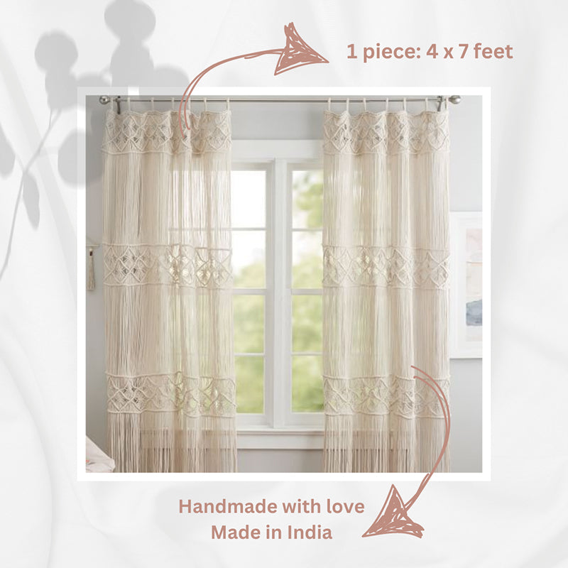 Buy Sophiya Macrame Knit Boho Curtain Curtains from Vaaree