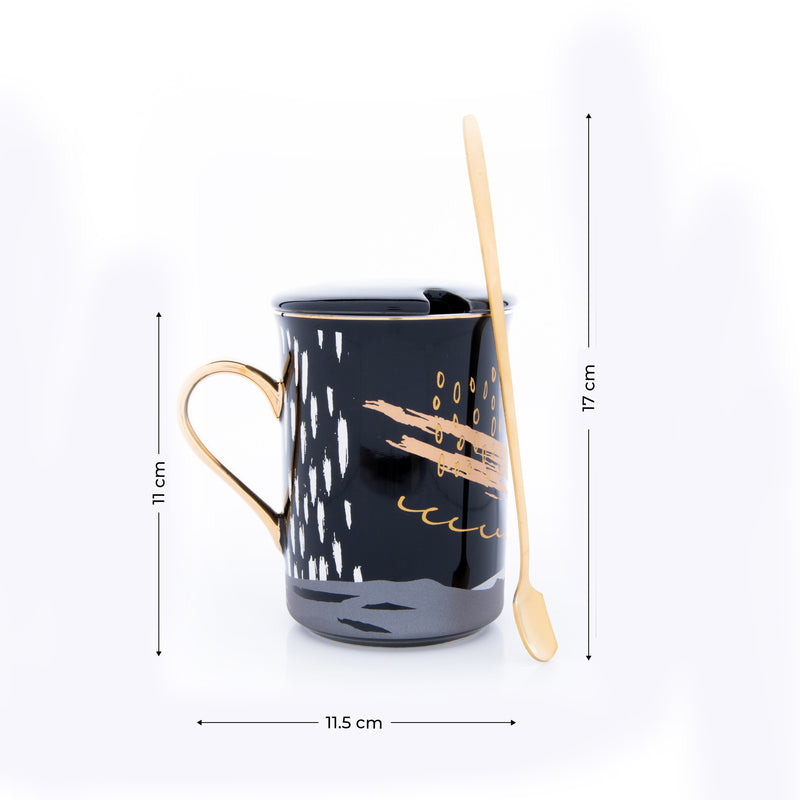 Buy Alessi Abstract Black Mug (250 ML) - Three Piece Set Mug & Tea Cup from Vaaree