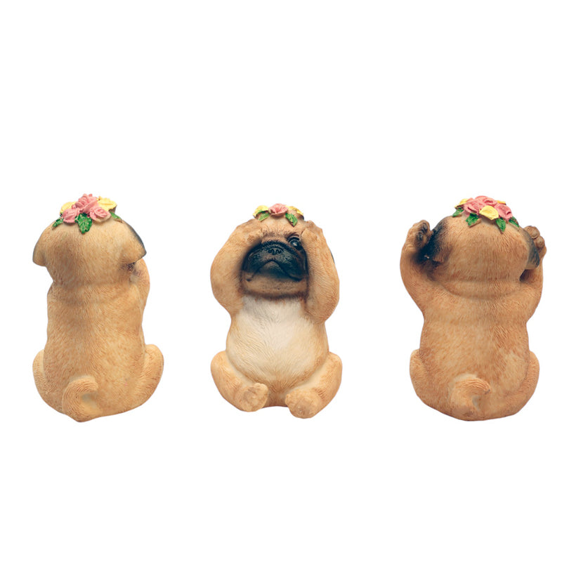 Buy Fun Pug Trio Showpiece - Set Of Three Showpieces from Vaaree