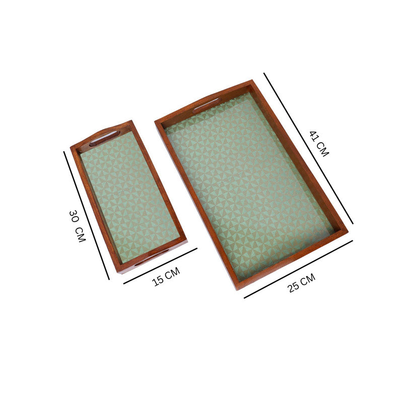 Buy Jade Glow Serving Tray - Set Of Two Serving Tray from Vaaree