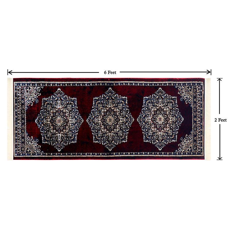 Buy Sinera Ethnic Runner Rug - Maroon Runner Rug from Vaaree