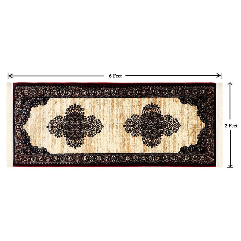 Buy Taaviya Ethnic Runner Rug - Maroon & Beige Runner Rug from Vaaree