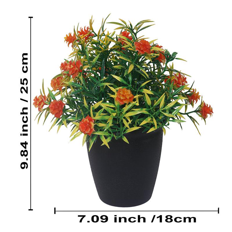 Buy Faux Red Midnight Fire Orange Plant With Pot Artificial Plants from Vaaree