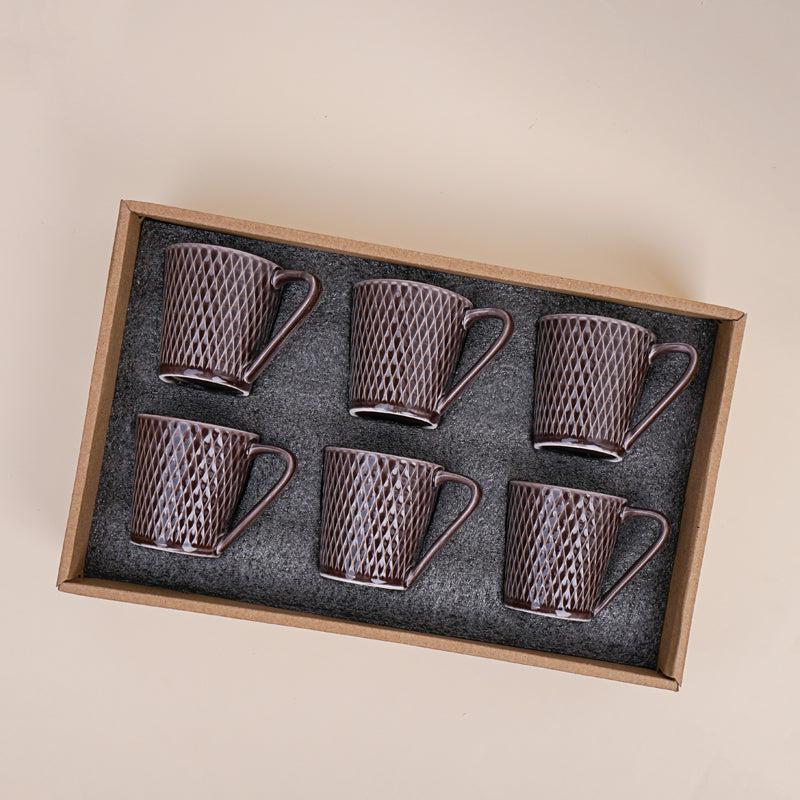 Buy Bruna Brown Cup (180 ML) - Set Of Six Mug from Vaaree