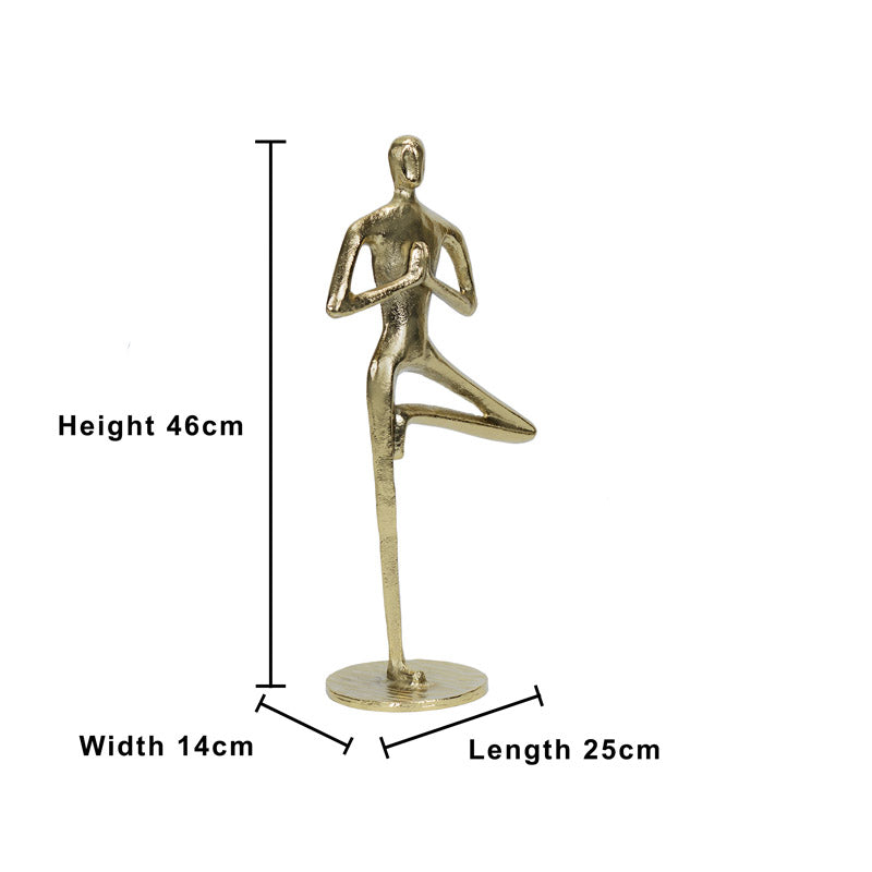 Buy Yoga Asana Golden Showpiece Showpiece from Vaaree