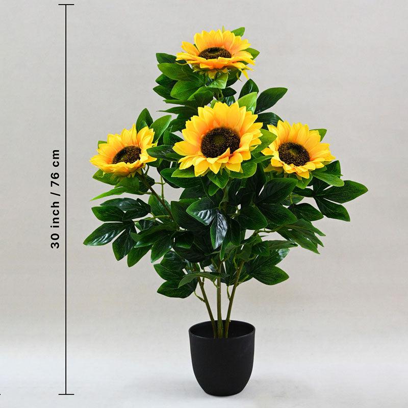 Buy Faux Ever lasting Sunflower Plant With Pot - 2.5 Feet Artificial Plants from Vaaree