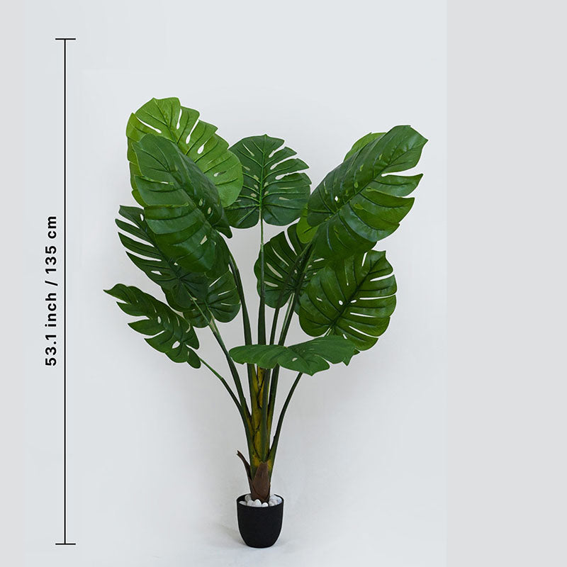 Buy Faux Everlasting Monstera Plant With Pot - 4.5 Feet Artificial Plants from Vaaree