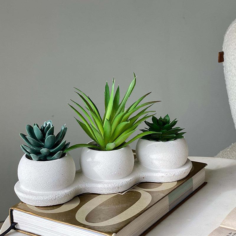 Buy Faux Green Trio Succulent Artificial Plants from Vaaree