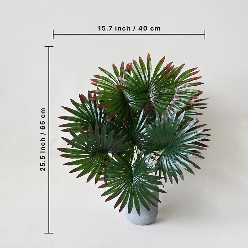 Buy Faux Everlasting Fan Palm Plant With Pot - 2.1 Feet Artificial Plants from Vaaree