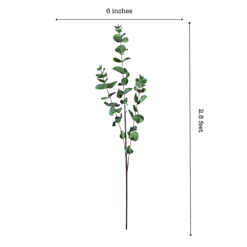 Buy Faux Realistic Eucalyptus Stick (Green) - Set Of Three Artificial Flowers from Vaaree