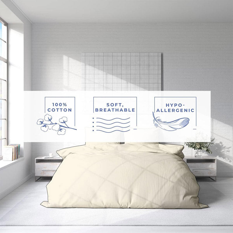 Buy Elisima Solid Duvet Cover - Ivory Duvet Covers from Vaaree