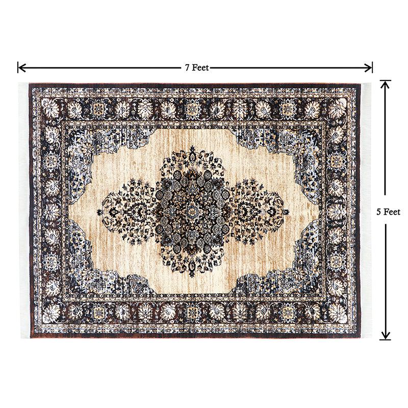 Buy Taaviya Ethnic Carpet - Beige & Brown Carpet from Vaaree