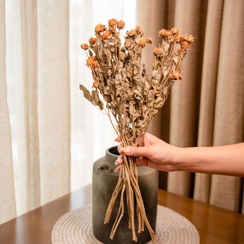 Buy Resho Retro Vase With Dried Flower Bunch - Two Piece Set Vase from Vaaree