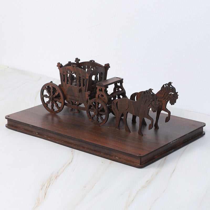 Buy Regal Chariot Showpiece - Dark Brown Showpieces from Vaaree