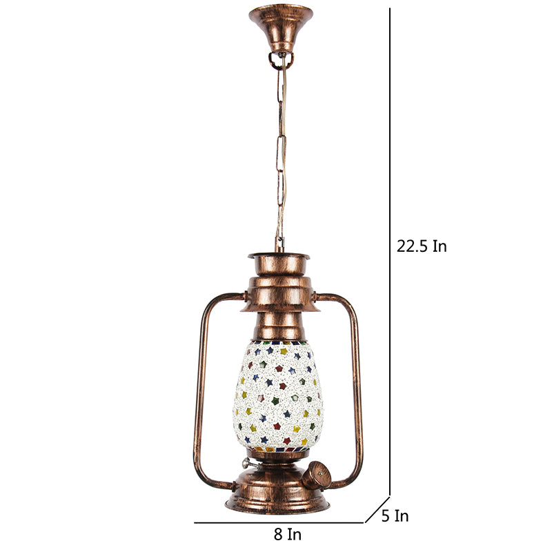 Buy Divyara Mosaic Lantern Ceiling Lamp - Copper Ceiling Lamp from Vaaree