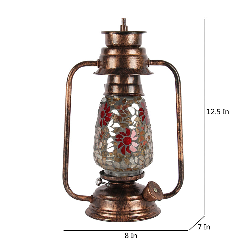 Buy Phoolkari Mosaic Lantern Table Lamp - Copper Table Lamp from Vaaree