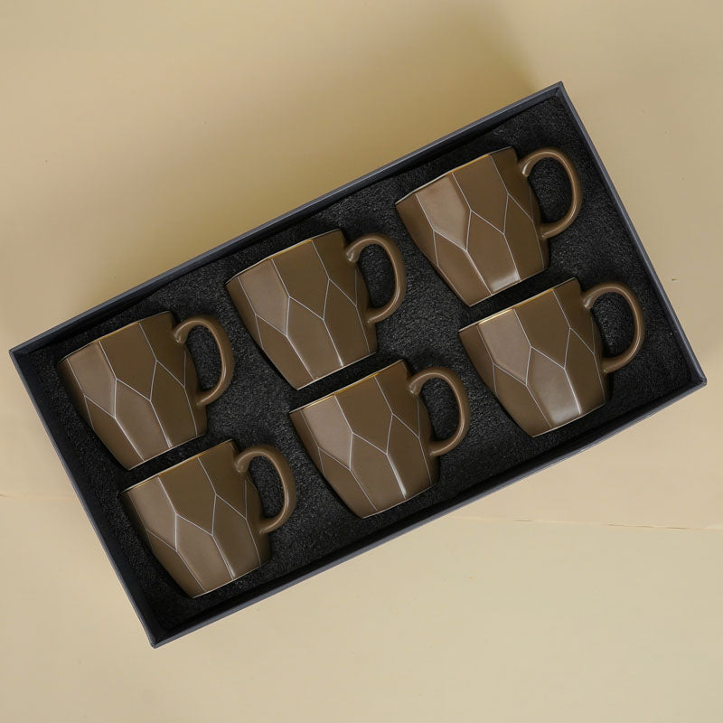 Buy Reima Brown Cup (200 ML) - Set Of Six Mug from Vaaree