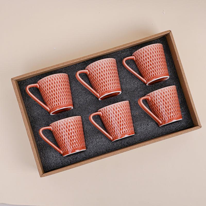 Buy Bruna Orange Cup (180 ML) - Set Of Six Mug from Vaaree