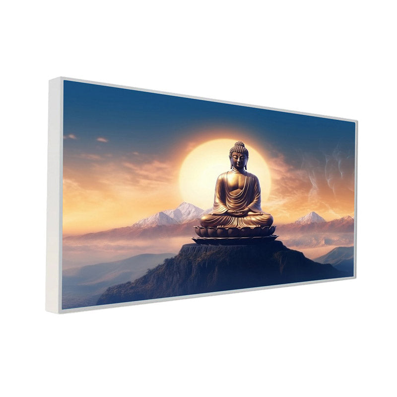 Buy Buddha At Sunrise Wall Painting With Frame Wall Art & Paintings from Vaaree