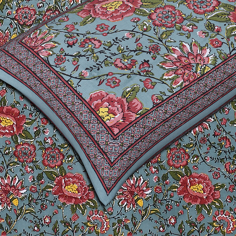 Buy Alderidge Floral Printed Bedsheet - Sea Green Bedsheets from Vaaree