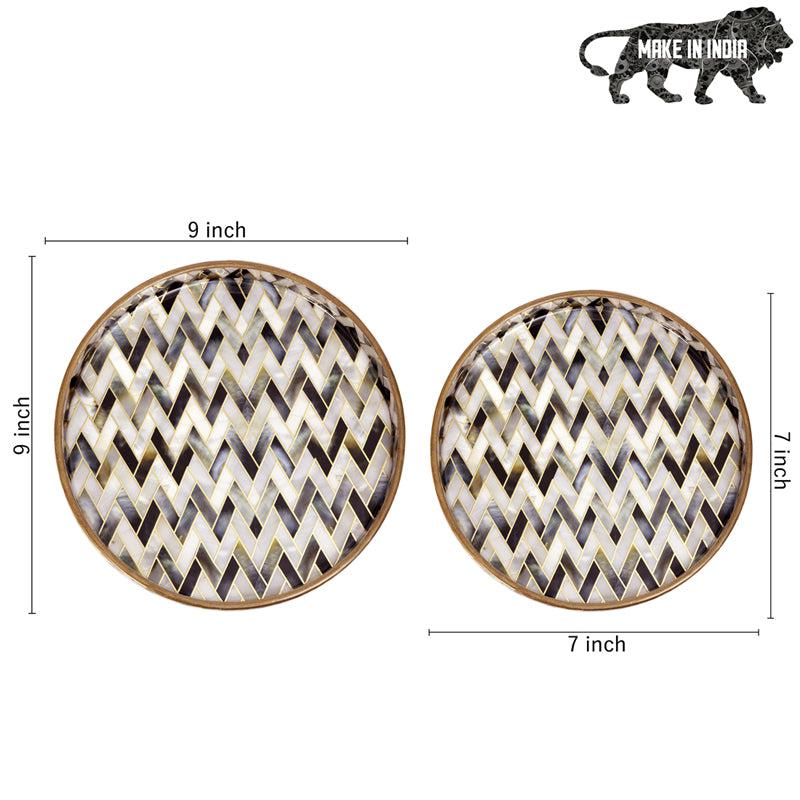 Buy Imara Round Zig Zag Serving Tray - Set Of Two Serving Tray from Vaaree