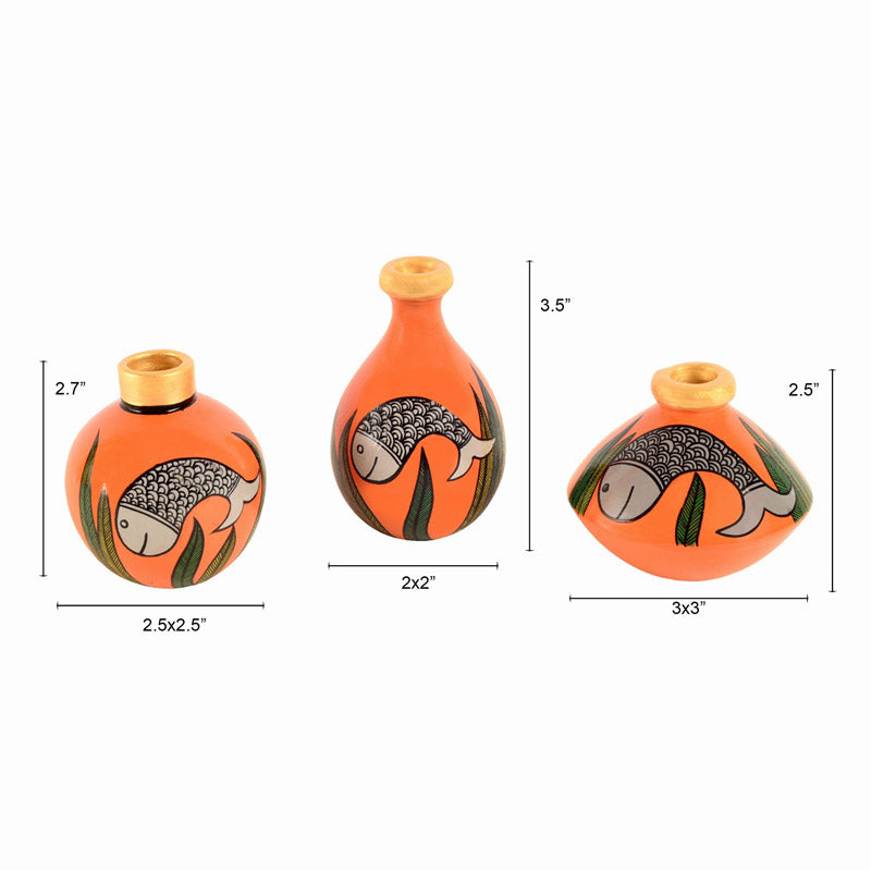 Buy Indradyumn Terracotta Vase - Three Piece Set Vase from Vaaree