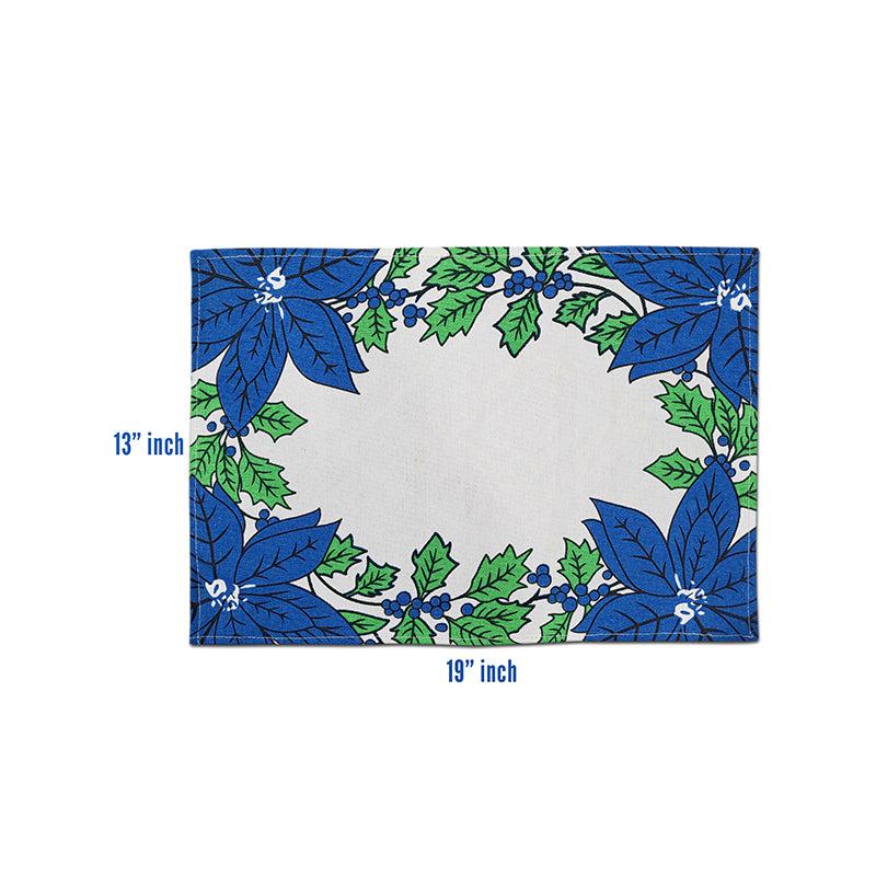 Buy Acora Floral Placemat (Blue) - Set of Six Table Mats from Vaaree