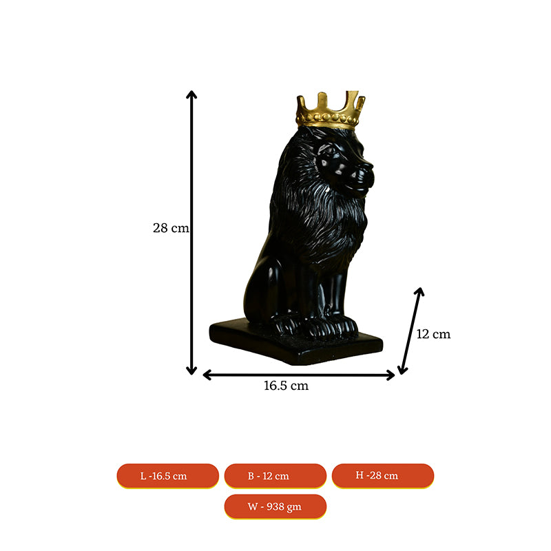 Buy Leo Crown Showpiece - Black Showpieces from Vaaree