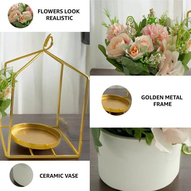 Buy Faux Viha Pastel Flower With Pot Artificial Plants from Vaaree