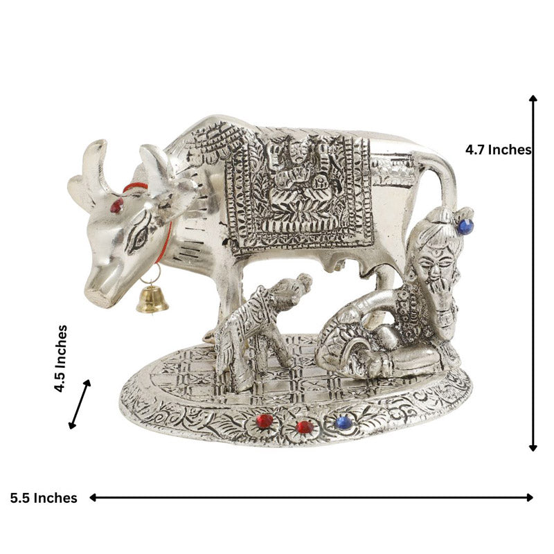 Buy Holy Aluminium Kamdhenu Cow Showpiece Idols & Sets from Vaaree