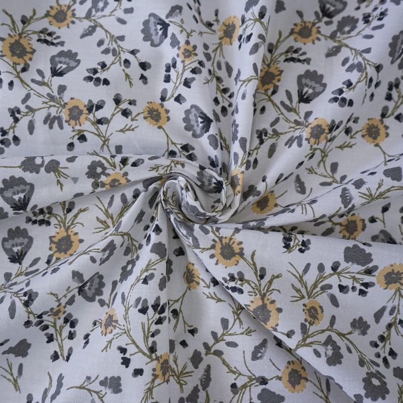 Buy Anvisha Floral Bedsheet - Grey Bedsheets from Vaaree