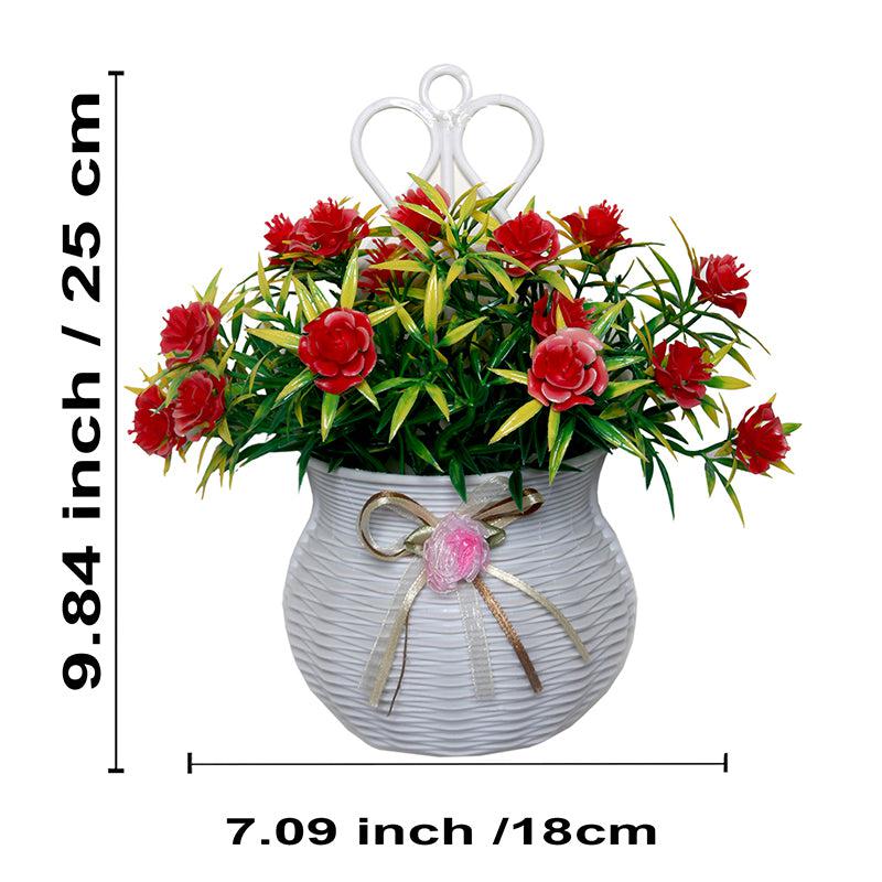 Buy Faux Red Midnight Fire Rose Plant With Pot Artificial Plants from Vaaree