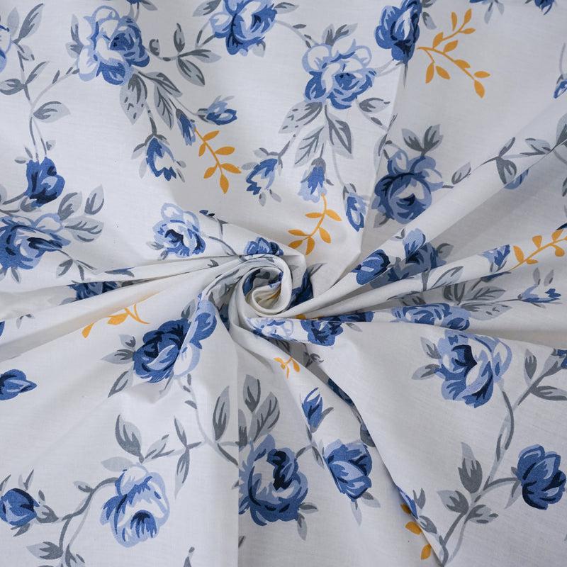 Buy Ramisa Floral Bedsheet - Blue Bedsheets from Vaaree