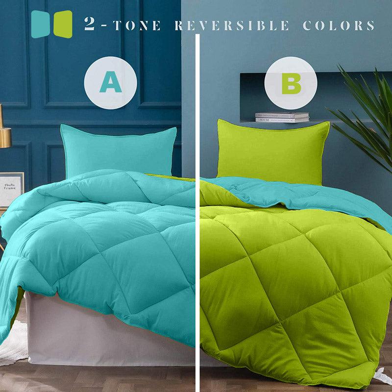 Buy Nihara Revesible Comforter - Green & Blue Comforters & AC Quilts from Vaaree