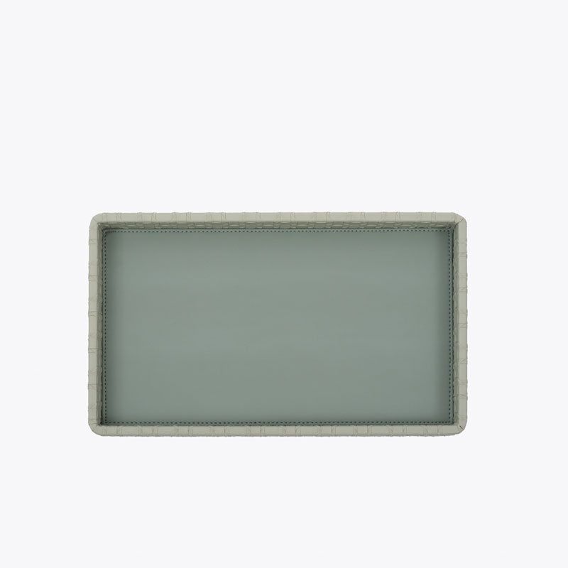 Buy Lorae Vegan Leather Bathroom Tray - Sage Green Accessories & Sets from Vaaree