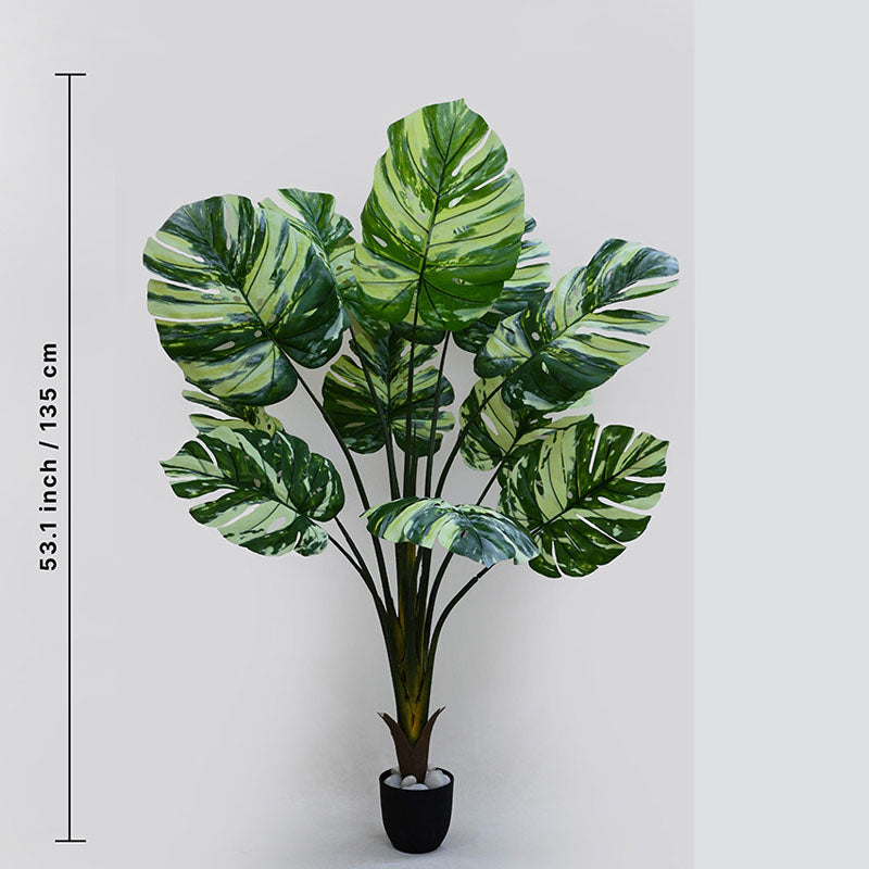 Buy Faux Everlasting Monstera Tree With Pot - 4.5 Feet Artificial Plants from Vaaree