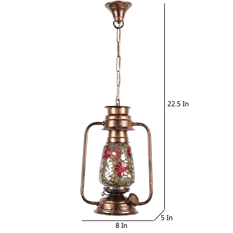 Buy Phoolkari Mosaic Lantern Ceiling Lamp - Copper Ceiling Lamp from Vaaree