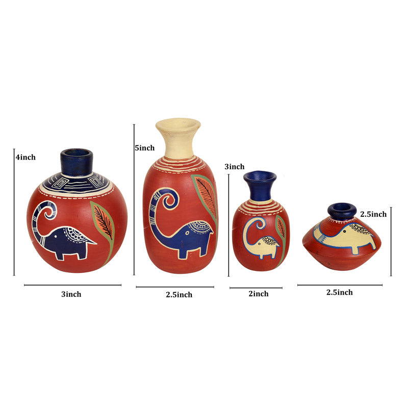 Buy Marjan Ethnic Terracotta Vase - Four Piece Set Vase from Vaaree