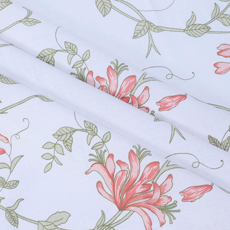 Buy Catalina Floral Printed Bedsheet - Peach Bedsheets from Vaaree