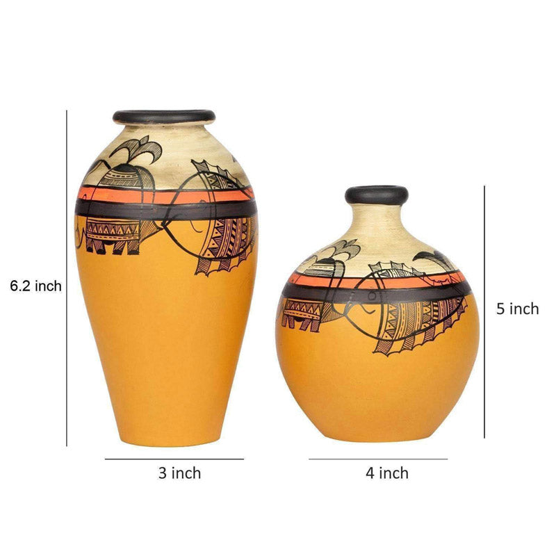 Buy Ayesha Terracotta Vase - Two Piece Set Vase from Vaaree