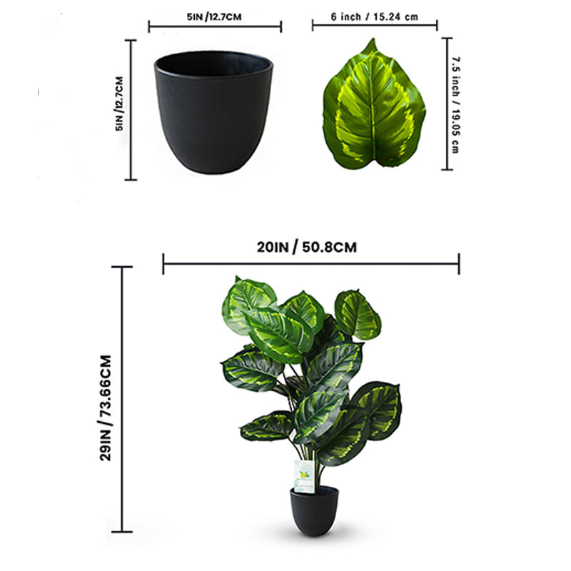 Buy Faux Everlasting Cardinal Philodendron Plant With Pot - 2.5 Feet Artificial Plants from Vaaree